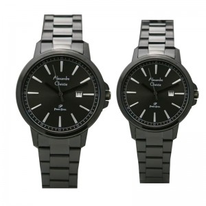 Alexandre Christie AC 1014 Full Black Steel Couple